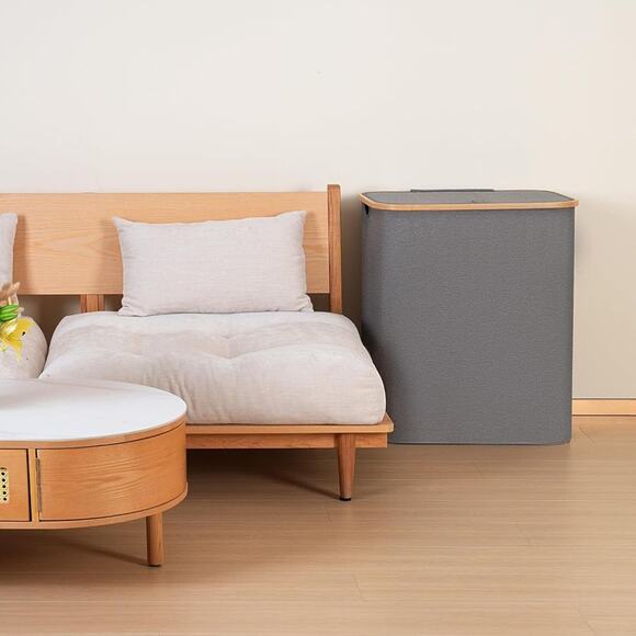 Laundry Hamper 150L with 2 Removable Inner Bags for Clothes Toys Towels, Grey - Picture 16 of 16